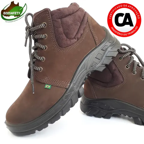 Foto do anúncio: Botina bota De Segurança Nobuck Bico De Pvc ecosafety CA Epi