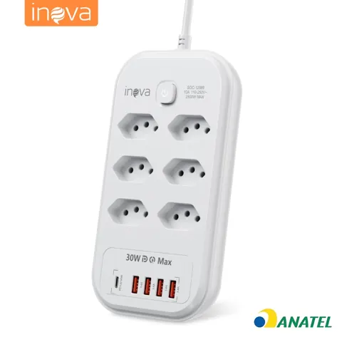 Foto do anúncio: INOVA 2m Régua Filtro de Linha Filtro de linha com protetor contra curtos (DPS) 110/220V extensão de tomada