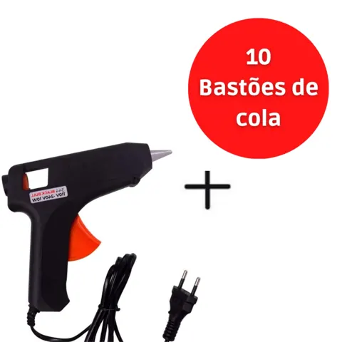 Foto do anúncio: Pistola De Cola Quente 10w Bivolt Profissional + 10 Bastões De Cola Revolver (110v e 220v)