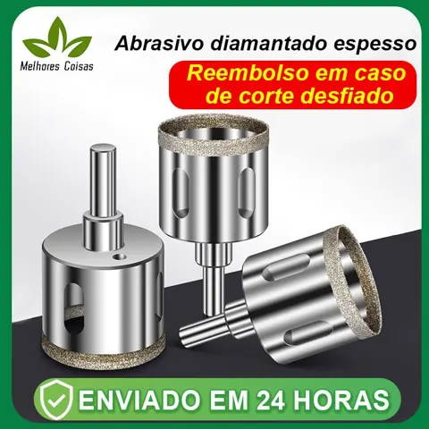 Foto do anúncio: Brocas Diamantadas Serra Copo furar Vidro Granito Ceramica 6 a 50 mm kit ferramentas