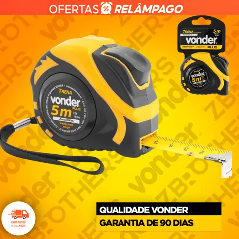 Foto do anúncio: Trena 5 Metros Vonder Auto Trava Profissional Fita De Aço Resistente Reforçada Profissional