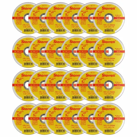Foto do anúncio: Kit 24 Discos De Corte Starrett Inox 115mm 4.1/2 x 1mm Extra Fino Esmerilhadeira DAC115-14