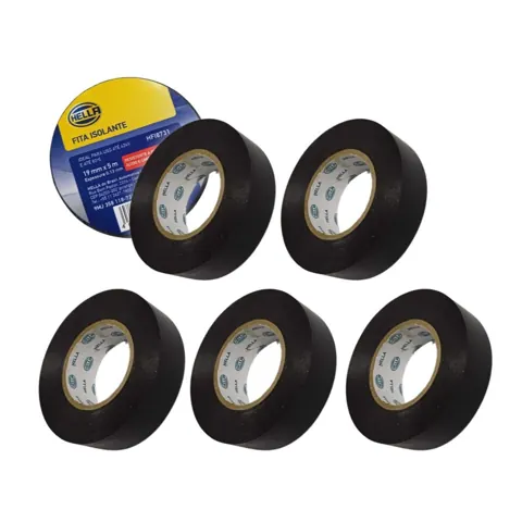 Foto do anúncio: Kit 5 Fita Isolante 19mm 5m Resistente Fogo Umidade Hella