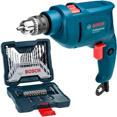 Foto do anúncio: Furadeira Parafusadeira Bosch GSB 450 RE 450W 220V + Kit Brocas e Bits X Line 33 PCs