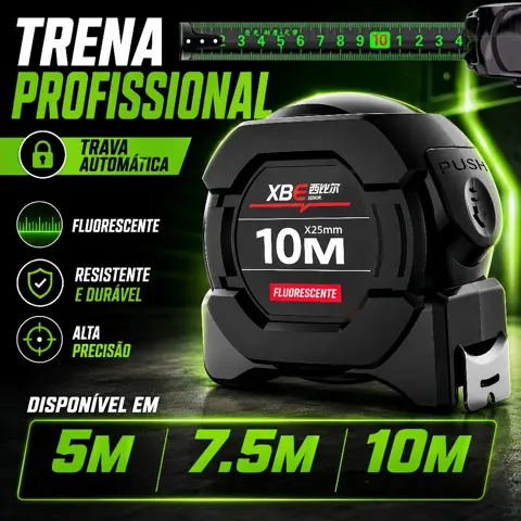 Foto do anúncio: Fita Métrica De Aço carbono De Alta Precisão 5M/7.5M/10M Trena Profissional Fluorescente Trava à Prova D'água