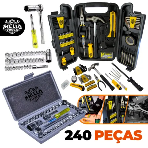 Foto do anúncio: Kit Jogo de Ferramentas 240 Peças com Maleta Completa + Jogo De Soquetes