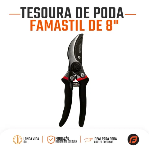 Foto do anúncio: Tesoura de Poda 8" Famastil Jardim Cabo Emborrachado Profissional