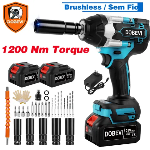 Foto do anúncio: Chave de Impacto Brushless 1200N.m - 3 em 1 | Com Jogo de Soquetes | Sem Fio +2 Baterias DOBEVI