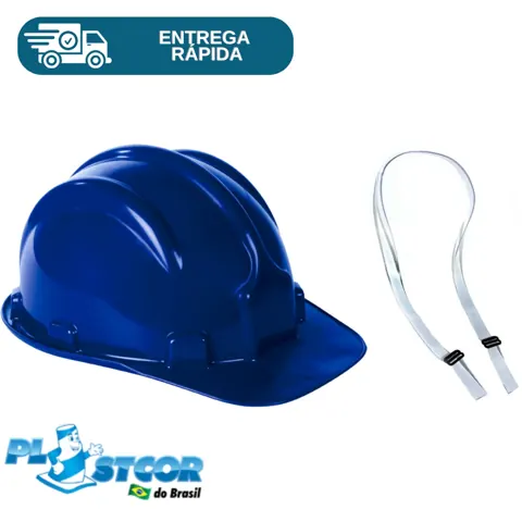 Foto do anúncio: Capacete De Segurança Com Carneira + Jugular P/ Obra Proteção Trabalho Epi Construção Civil Plastcor