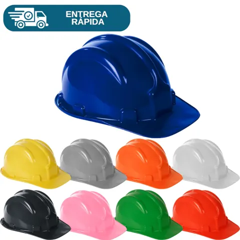 Foto do anúncio: Capacete De Segurança Com Carneira Aba Frontal Obra Proteção Trabalho Epi Construção Civil Plastcor