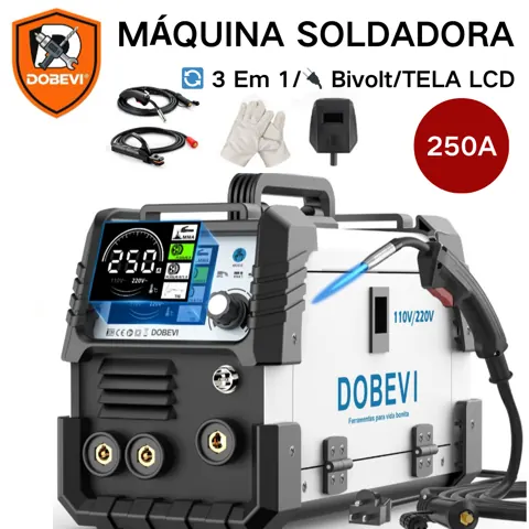 Foto do anúncio: Máquina Solda Inversor IGBT 250a Sem Gás 3 Em 1 Multifuncional 110v/220v Dobevi