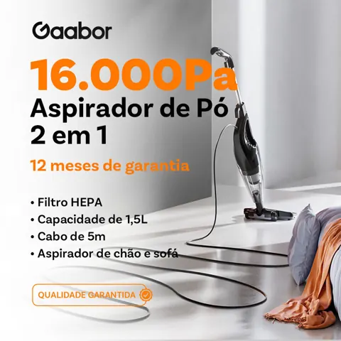 Foto do anúncio: Gaabor Aspirador 2 em 1 16000Pa Sucção Forte 127V Antiembaraço Portátil Para Carro e Sofa GVCW M15A