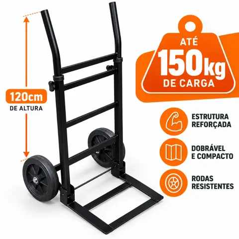 Foto do anúncio: Carrinho Dobrável Carga Bagagem Até 150kg + Nf