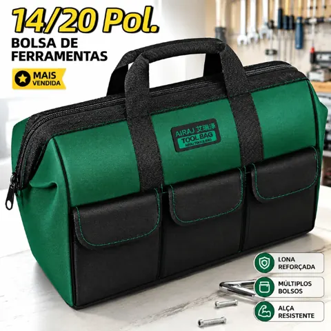 Foto do anúncio: 14/20 Polegadas Caixa de Ferramentas Profissional - Bolsa de Armazenamento Multiuso para Ferramentas