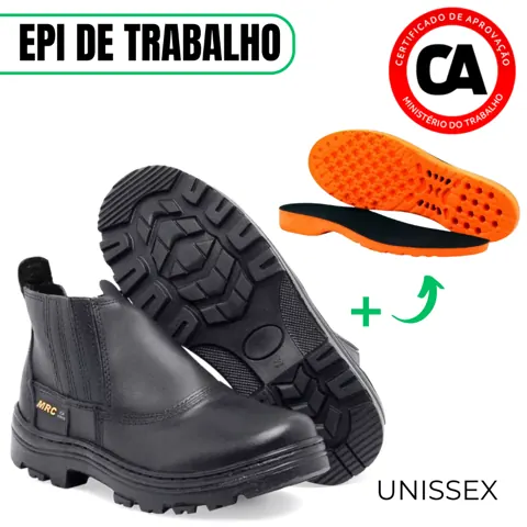 Foto do anúncio: Bota Botina De Trabalho Epi De Segurança Com CA + Palmilha Ortpédica Em Gel Grossa