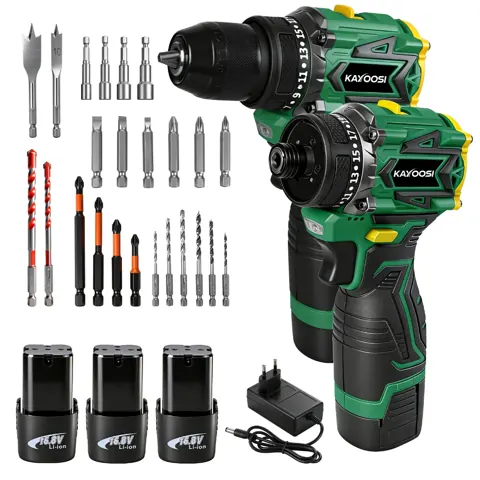 Foto do anúncio: Kit Furadeira Impacto + Parafusadeira Brushless 16.8V Kayossi 3 Baterias Sem Fio Profissional Bivolt