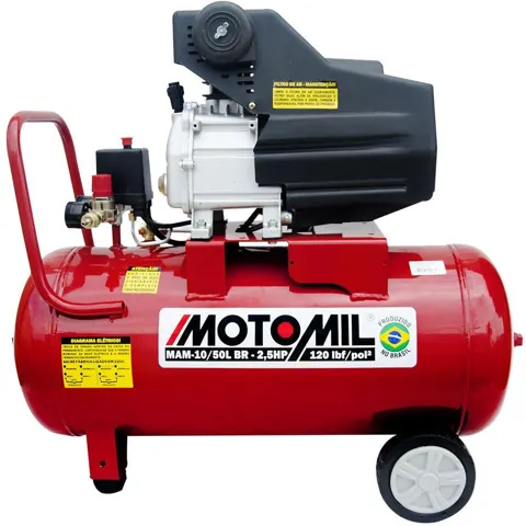 Foto do anúncio: Motocompressor de Ar Bivolt 8,8 Pés3/min 2,5HP 50 Litros 110/220V - Motomil