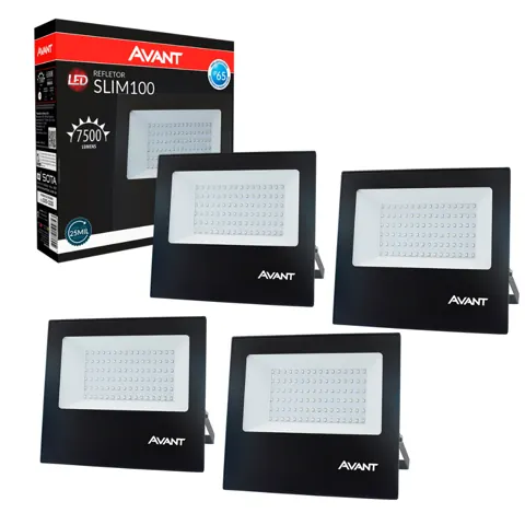 Foto do anúncio: Kit 2, 3 ou 4 Refletor LED 100W 6500K Luz Branca Alta Potência Bivolt IP66 Avant