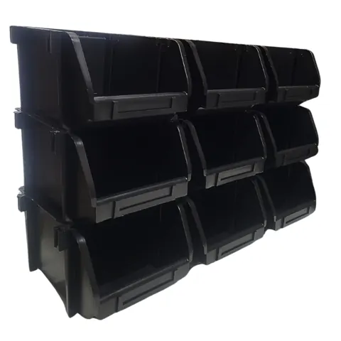 Foto do anúncio: Kit 10 Caixa N5 Gaveta Bin Organizadora Parafusos Peças Plástica Empilhável Preto