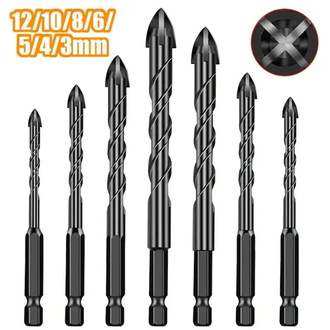 Foto do anúncio: Kit 7 Brocas de carboneto Triangular Titânio Profissionais 3-12mm Para Fura Tudo