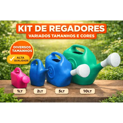Foto do anúncio: Regador Plástico com Bico Chuveiro Removível 5L e 10L para Jardim, Plantas – 1L, 2L, 5L e 10L