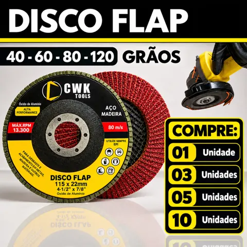 Foto do anúncio: Disco Flap 4.1/2 115mm | Flap Disc Lixa Para Ferro e Madeira Grão 40 - 60 - 80 - 120