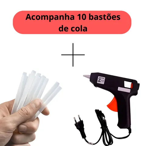 Foto do anúncio: Pistola de Cola Quente + 10 Bastões de Cola Quente Revolver (110v e 220v) Pequena Profissional