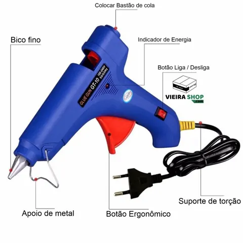 Foto do anúncio: Pistola Cola Quente 100W Grande 11 mm (tubo Grosso) Bivolt