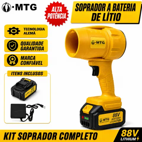 Foto do anúncio: SOPRADOR DE AR 88V 30000 RPM VENTO DE 144 KM/H VARRE FOLHAS LIMPA OFICINA SECA CARRO