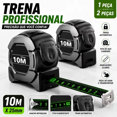 Foto do anúncio: 1Peça/2 Peças Trena Profissional Fita Métrica Fluorescente Com Trava 5M/7.5M/10M Aço Inoxidável Alta Precisão