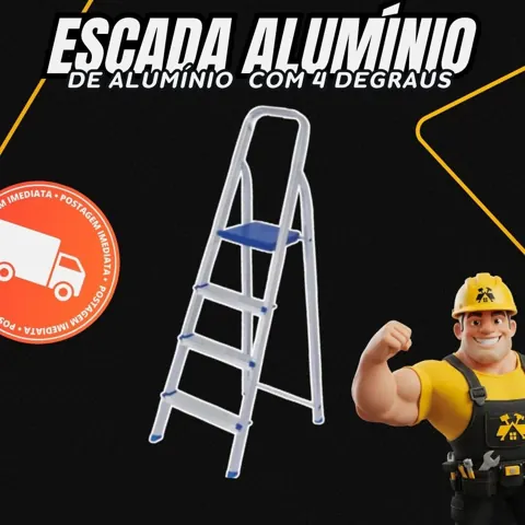 Foto do anúncio: Escada Mor Alumínio 4 Degraus Reforçada uso Doméstico