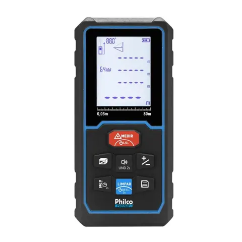 Foto do anúncio: Trena Laser Philco Force Alcance de 80m Display LED PTL02