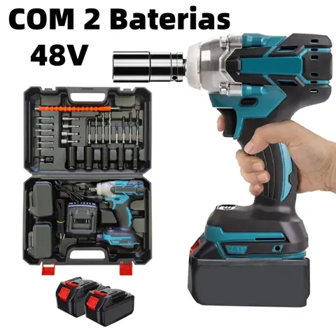 Foto do anúncio: Chave De Impacto Parafusadeira Furadeira Portátil 1/2" com 2 Baterias 48v