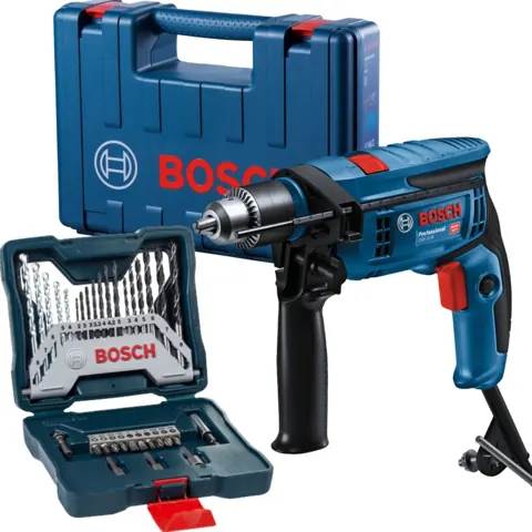 Foto do anúncio: Furadeira Impacto Parafusadeira Bosch GSB 13 RE 750w 127v + Brocas e Bits X-Line 33 PCs + Maleta