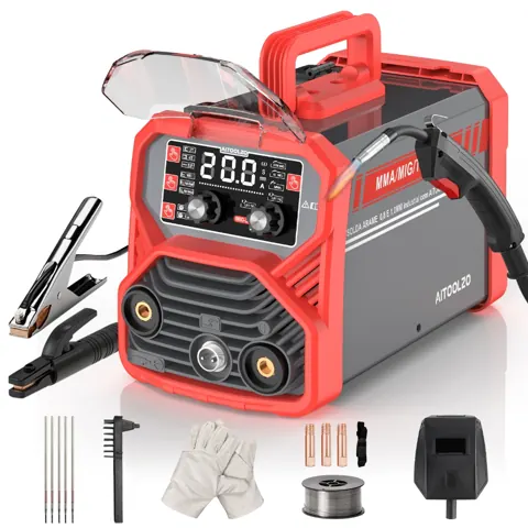 Foto do anúncio: Máquina Solda Sem Gás 200A Syn Mig +Ai Mig+Tig+Mma 4 Em 1 Dispositivo Multifuncional Com Tampa Para LCD Aitoolzo 220V