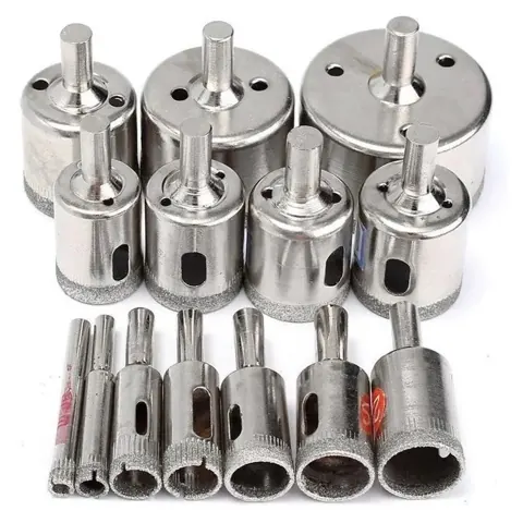 Foto do anúncio: Jogo 15/20 Brocas Diamantadas Serra Copo furar Vidro Granito Ceramica 3 a 50 mm kit ferramentas