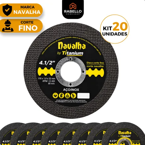 Foto do anúncio: Kit 20 Disco de Corte 4.1/2 Para Esmerilhadeira Ferro/Inox 115mm Corte Fino Ferro/Inox