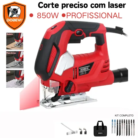 Foto do anúncio: Serra Tico Tico Elétrica 850W Profissional Com Laser Base Ajustável | Corte Madeira Metal PVC Dobevi
