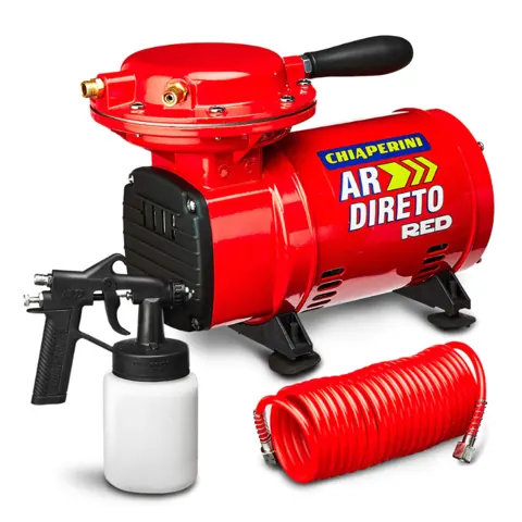 Foto do anúncio: Compressor de Ar Portátil Ar Direto Red Chiaperini Bivolt + Kit Pintura Pistola e Mangueira
