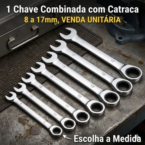 Foto do anúncio: Chave de Boca Combinada com Catraca Profissional Aço Cromado Reversível