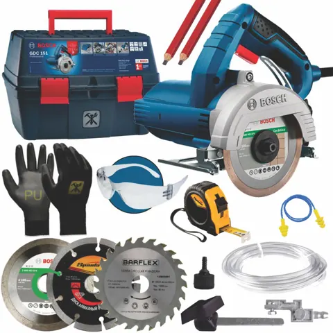 Foto do anúncio: Serra Mármore Bosch 1500w Gdc151 Com Maleta E Discos + Kit