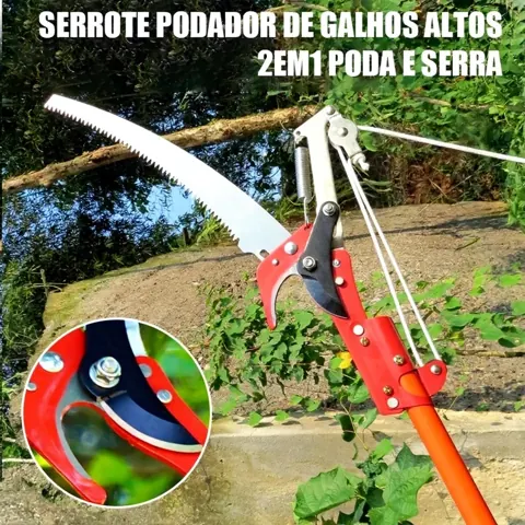 Foto do anúncio: Serrote Podador Profissional De Galho Alto 2 Em 1 Poda Com Serrote Podador de Galhos