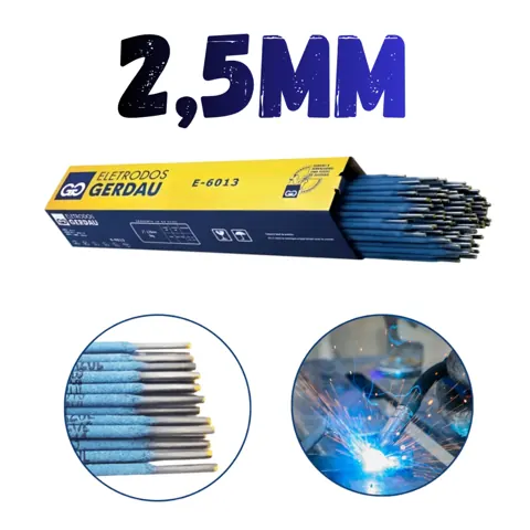 Foto do anúncio: Eletrodo Serralheiro 6013 2,50mm Profissional Solda Elétrica Azul Gerdau Pacote 1kg