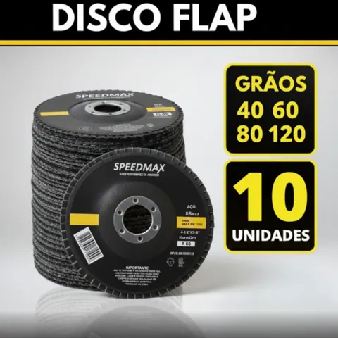 Foto do anúncio: Kit 10 Discos Flap Lixa Speedmax 115mm 4.1/2 Grão 40, 60, 80 ou 120