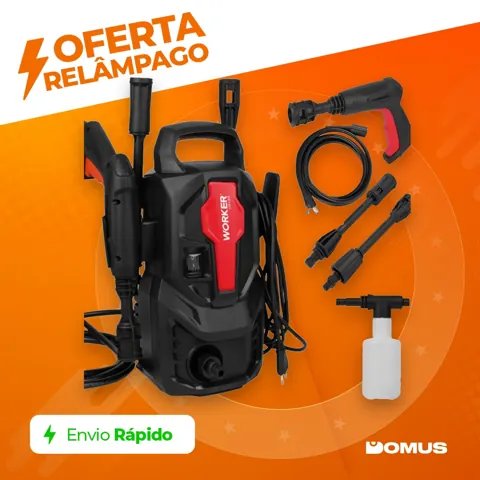 Foto do anúncio: Lavadora de Alta Pressão 1200W LW1305 Hidrolavadora Compacta Worker