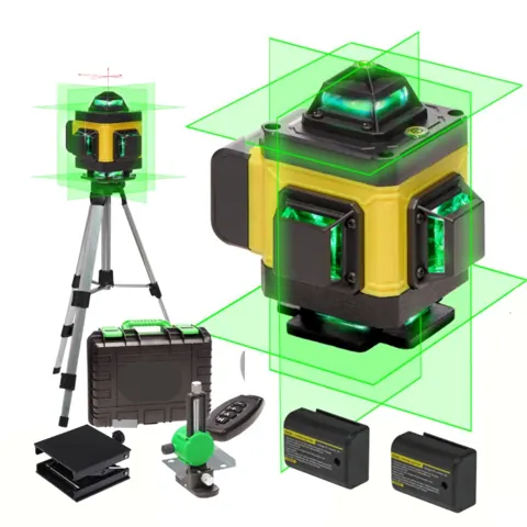 Foto do anúncio: Nível Laser Recarregável 16 e 12 Linhas Tripé Verde Profissional 3D Autonivelante Com Controle 360