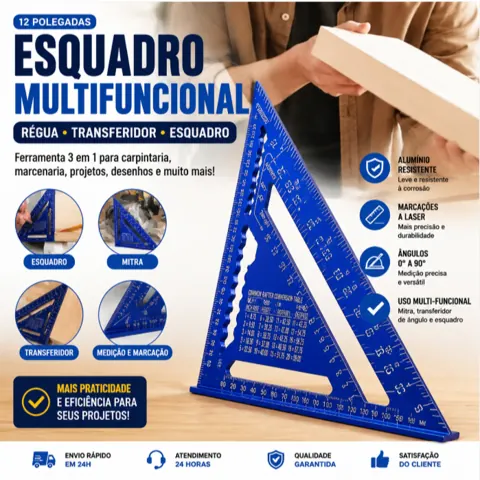 Foto do anúncio: Esquadro Rápido TRIÂNGULO de 12 Polegadas em Triângulo Alumínio Carpinteiro