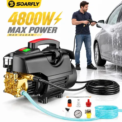 Foto do anúncio: SOARFLY Lavadora Alta Pressão 4800W Máquina de Lavar Carro Lava Jato de Alta Pressão