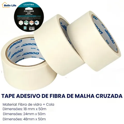 Foto do anúncio: Kit 3 Fita Crepe Profissional 50 Metros Para Pintura Não Deixa Cola Luatek