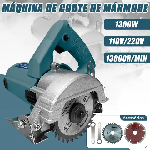 Foto do anúncio: Serra De Mármore Profissional 1300W , Modelo De Madeira E Concreto + Lâmina De 4 Polegadas